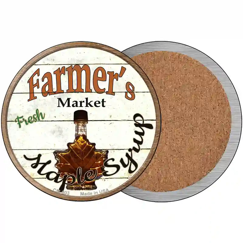 Farmers Market Maple Syrup Novelty Circle Coaster Set of 4 3.5" Coaster (Sets of 4) (CC)