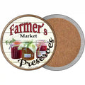 Farmers Market Preserves Novelty Circle Coaster Set of 4 3.5" Coaster (Sets of 4) (CC)