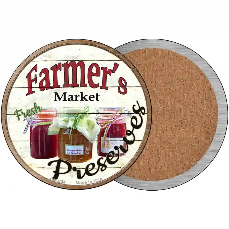 Farmers Market Preserves Novelty Circle Coaster Set of 4 3.5" Coaster (Sets of 4) (CC)
