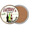 Farmers Market Wines Novelty Circle Coaster Set of 4 3.5" Coaster (Sets of 4) (CC)