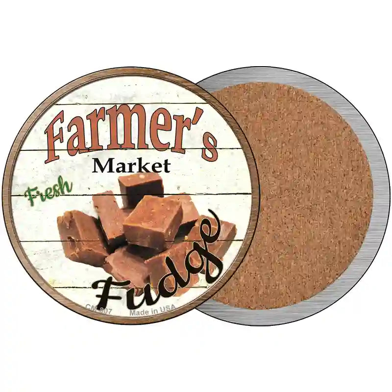 Farmers Market Fudge Novelty Circle Coaster Set of 4 3.5" Coaster (Sets of 4) (CC)